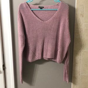 Cropped Shimmer Pink Sweater